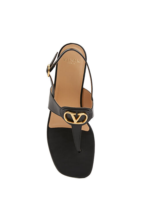 Siyah Kadın Deri Sandalet - Görsel 5