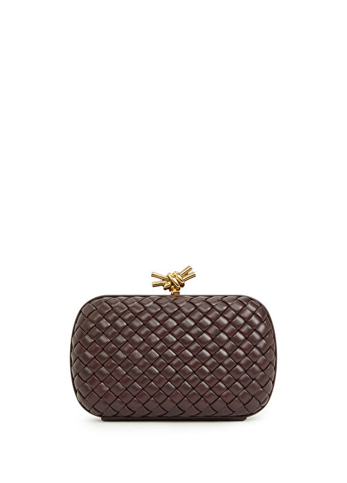 Knot Koyu Bordo Kadın Deri El Portföyü