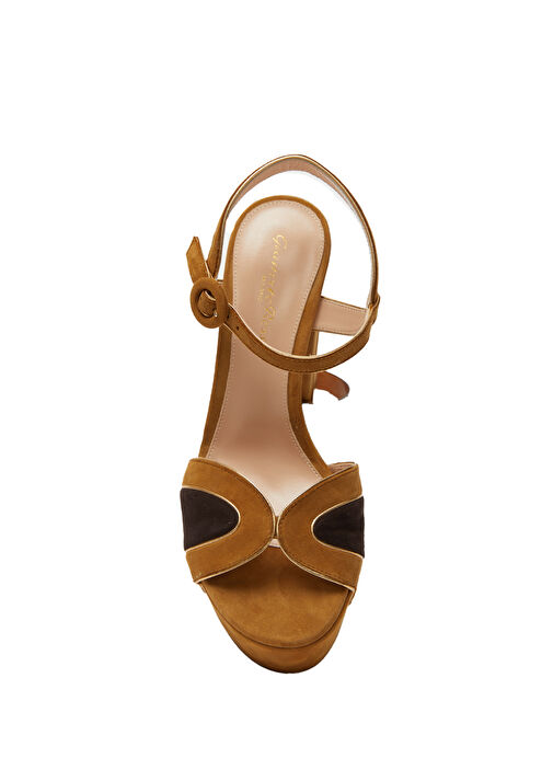 Taba Siyah Kadın Süet Sandalet - Görsel 5