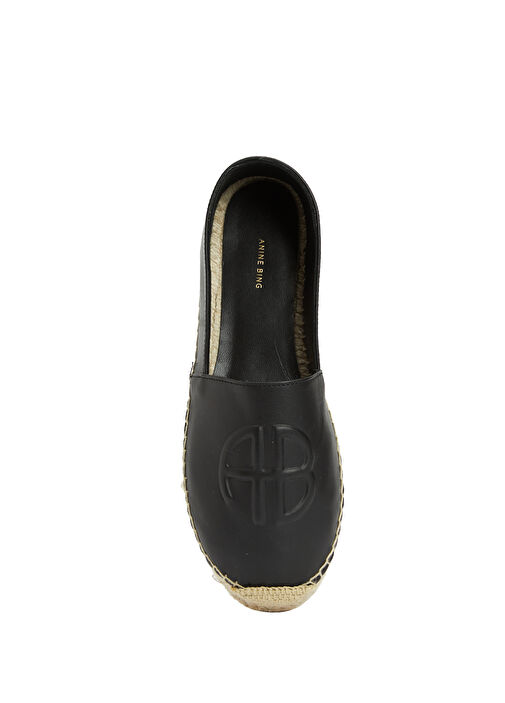 Siyah Kadın Deri Espadril - Görsel 5