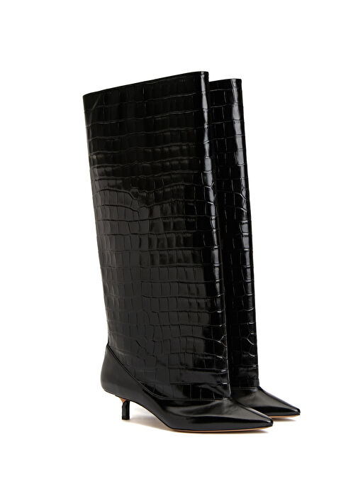 Siyah Kadın Deri Çizme - Görsel 3