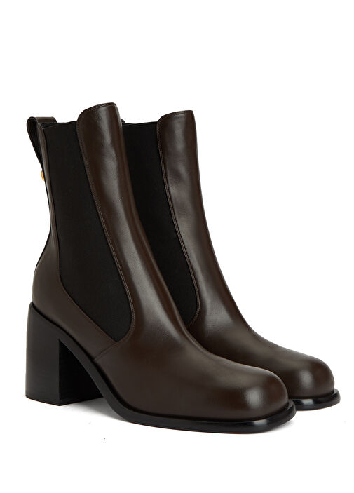 Kahverengi Kadın Deri Bot - Görsel 3