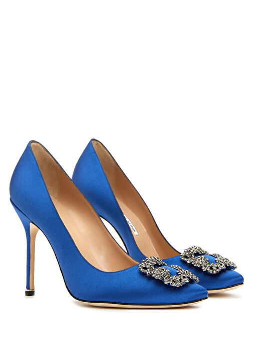 MANOLO BLAHNIK ロイヤルブルー　ハンギシ 37 Manolo Blahnik - Hangisi Mavi Topuklu Gece Ayakkabısı - Mavi