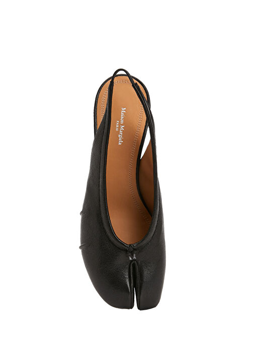Siyah Deri Topuklu Ayakkabı - Görsel 5