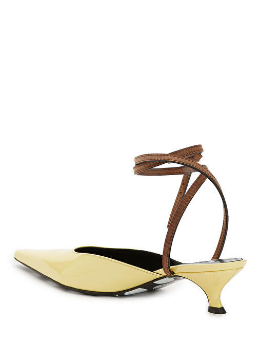 Milano Sarı Deri Topuklu Ayakkabı - Görsel 4