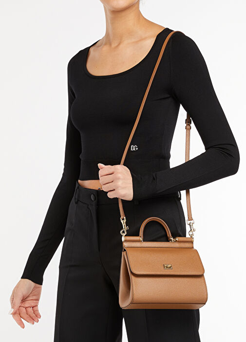 【関税&送料込】Dolce&Gabbana Medium Caramel Sicily Hand Bag Dolce&Gabbana - Medium Sicily Caramel Women's Leather Bag