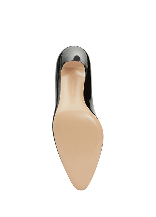 Siyah Deri Topuklu Ayakkabı - Görsel 6