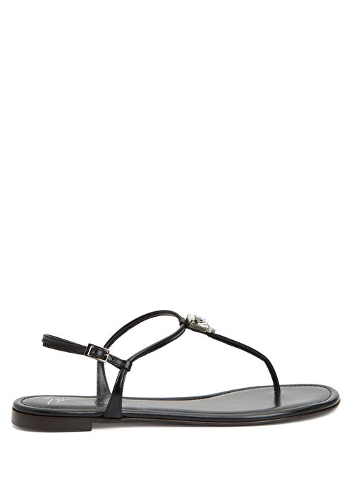 Siyah Kadın Deri Sandalet - Görsel 2