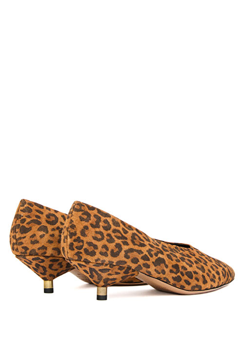 Ebisa Leopar Desenli Deri Topuklu Ayakkabı - Görsel 3