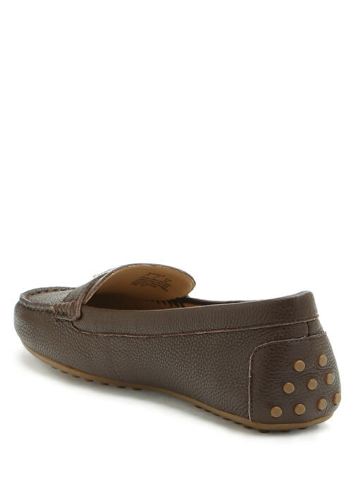 Kahverengi Kadın Deri Loafer - Görsel 4