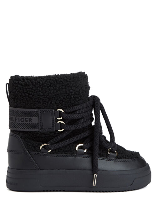 Siyah Shearling Dokulu Kadın Bot - Görsel 2