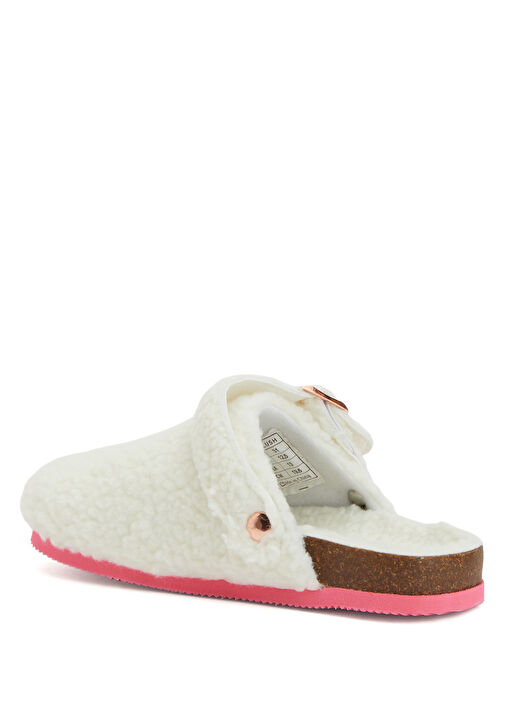 Beyaz Kız Çocuk Teddy Terlik - Görsel 4