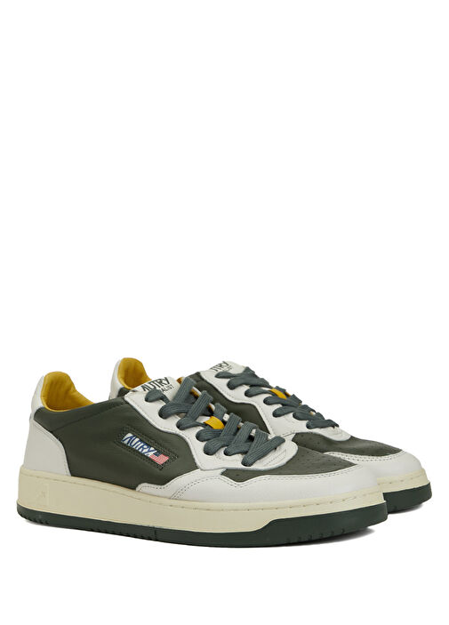 Medalist Haki Beyaz Erkek Deri Sneaker - Görsel 3