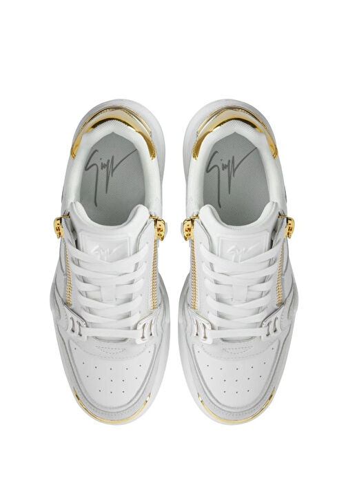 Beyaz Kadın Deri Sneaker - Görsel 4