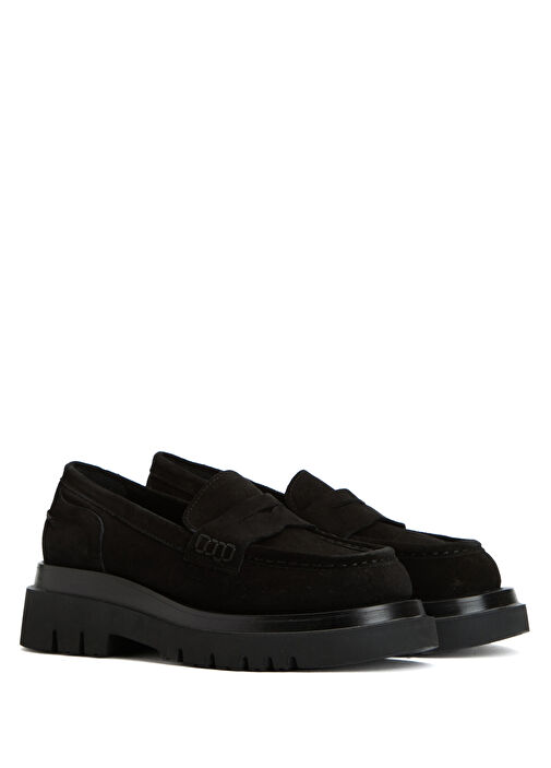 Siyah Kadın Deri Loafer - Görsel 3