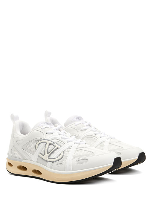 Beyaz Taban Detaylı Erkek Deri Sneaker - Görsel 3