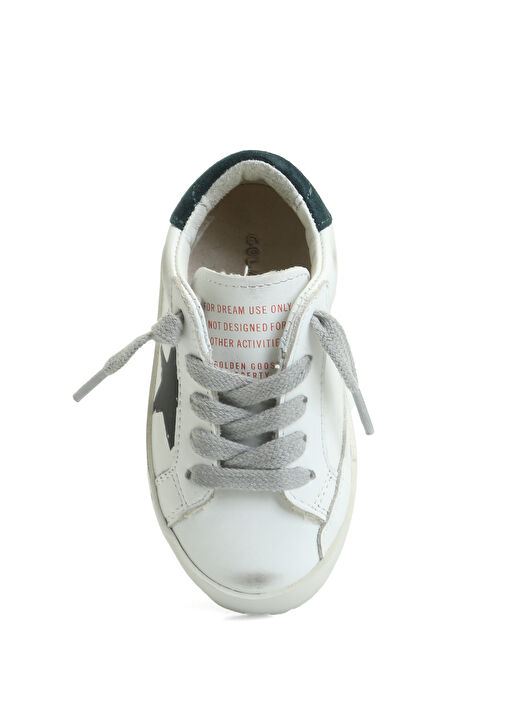 Super Star Beyaz Yeşil Unisex Çocuk Deri Sneaker - Görsel 5