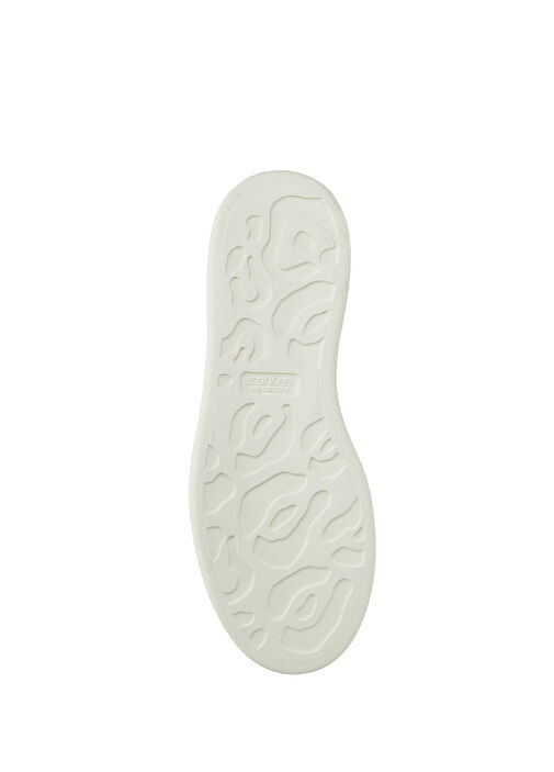 Oversized Krem Kadın Deri Sneaker - Görsel 6