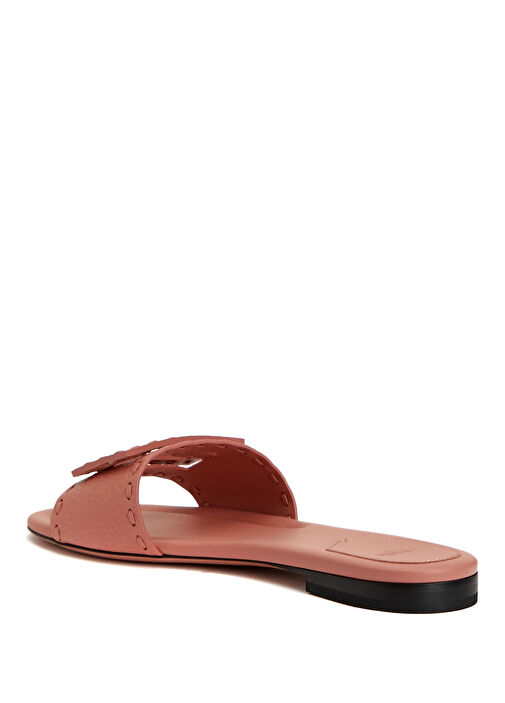 Pembe Kadın Deri Terlik - Görsel 4