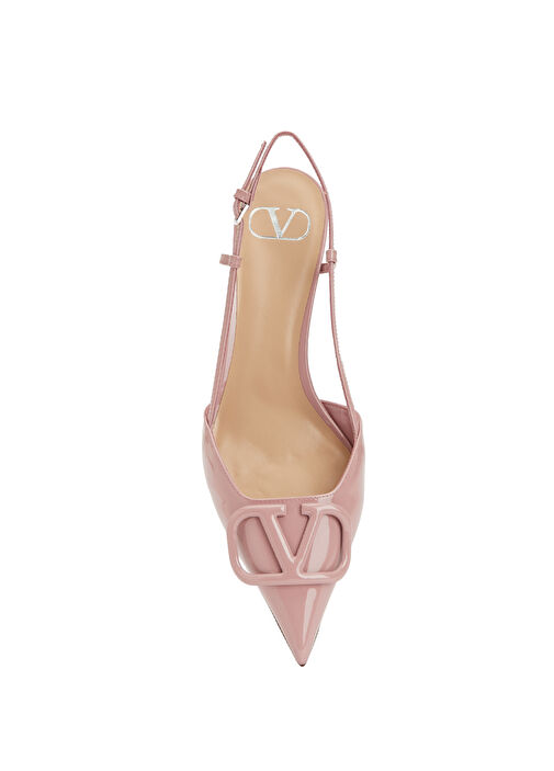 Sling Pembe Deri Topuklu Ayakkabı - Görsel 5
