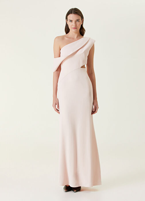 Alexander McQueen - Powder One Shoulder Maxi Evening Dress