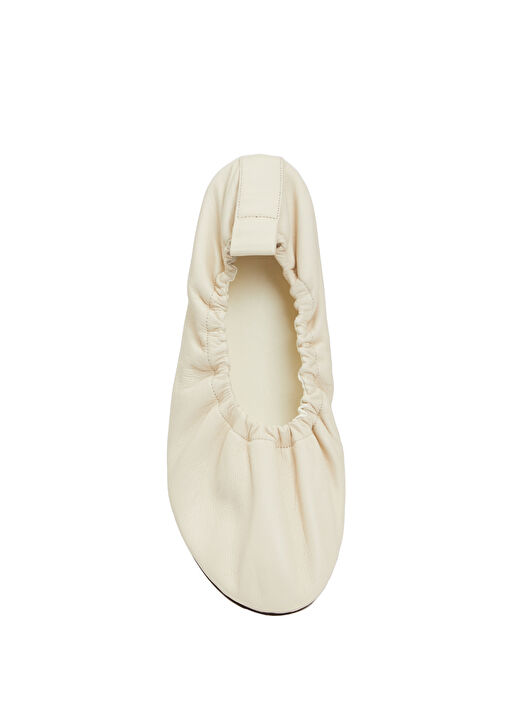 Krem Kadın Deri Babet - Görsel 5