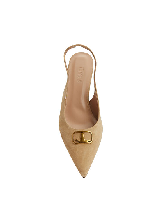 Beymen Club Beymen Club Vizon Kum Slingback Deri Topuklu Ayakkabı Beymen'de! Vizon - 5. görsel