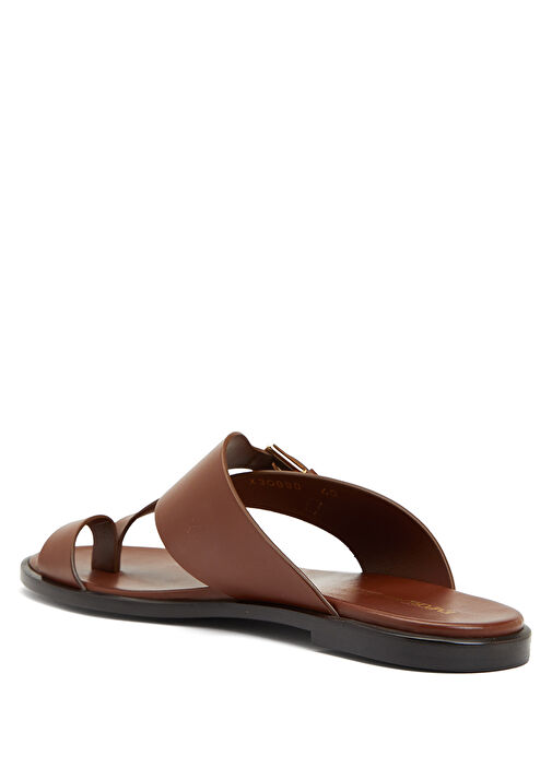 Kahverengi Kadın Deri Terlik - Görsel 4