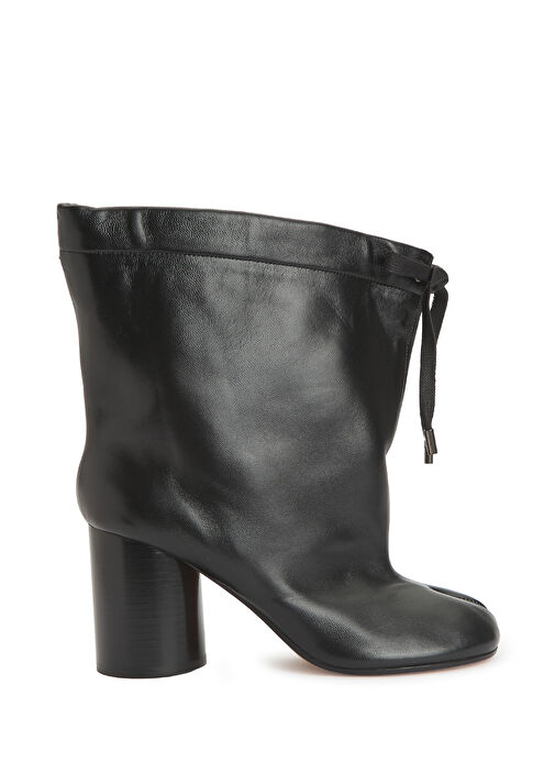 Tabi Siyah Topuklu Deri Bot - Görsel 2