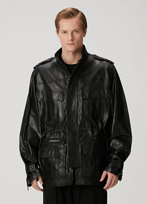 Balmain Siyah Erkek Siyah Deri Ceket 1803650 | Beymen