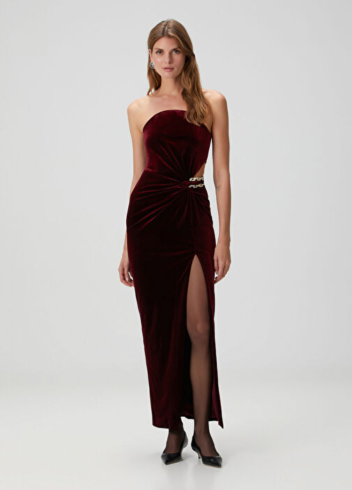Self Portrait - Burgundy Maxi Velvet Evening Dress Self Portrait - Burgundy Maxi Velvet Evening Dress