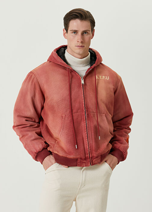 Heron Preston - Red Hooded Logo Jacket
