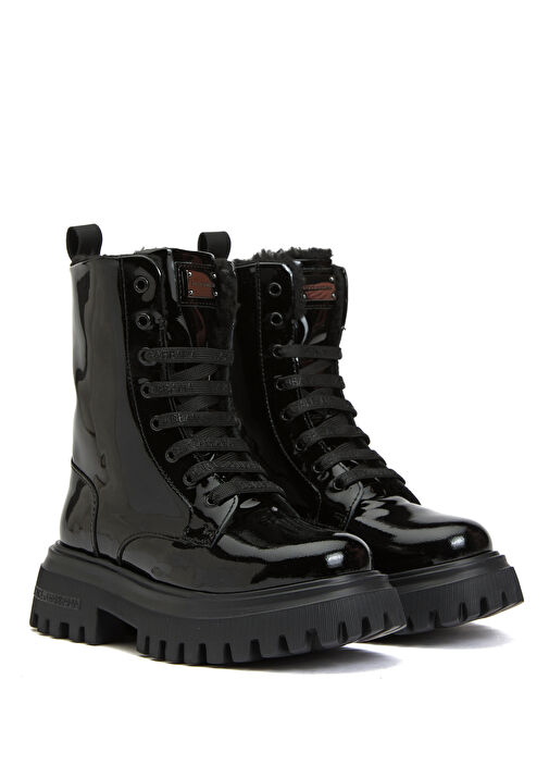 Siyah Kız Çocuk Deri Bot - Görsel 3