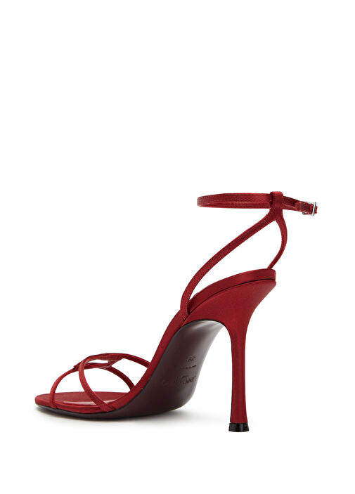 1998 Leo Koyu Kırmızı Kadın Sandalet - Görsel 4