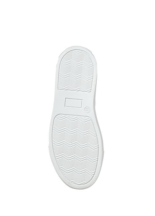 Beyaz Leopar Desenli Kız Çocuk Deri Sneaker - Görsel 6