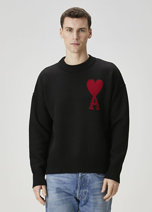 Black Ami Paris Black Men Black Wool Sweater 1653373 | Beymen