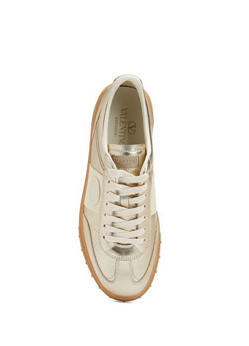 Valentino Garavani Ekru Valentino Garavani Deri Kadın Sneaker