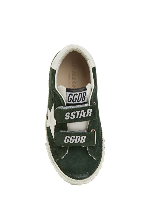 Old School Koyu Yeşil Unisex Çocuk Deri Sneaker - Görsel 5