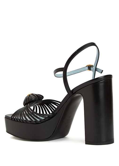 Siyah Kadın Deri Sandalet - Görsel 4