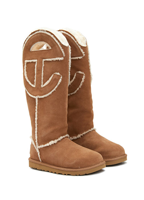 X Telfar Logo Taba Kadın Deri Bot - Görsel 3