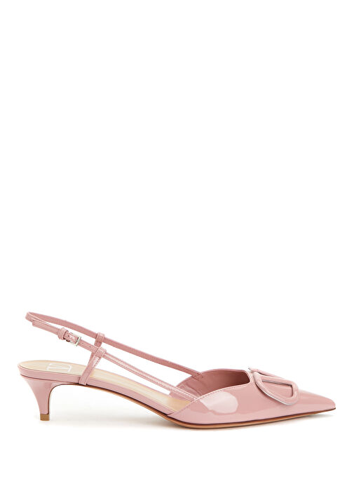Sling Pembe Deri Topuklu Ayakkabı - Görsel 2