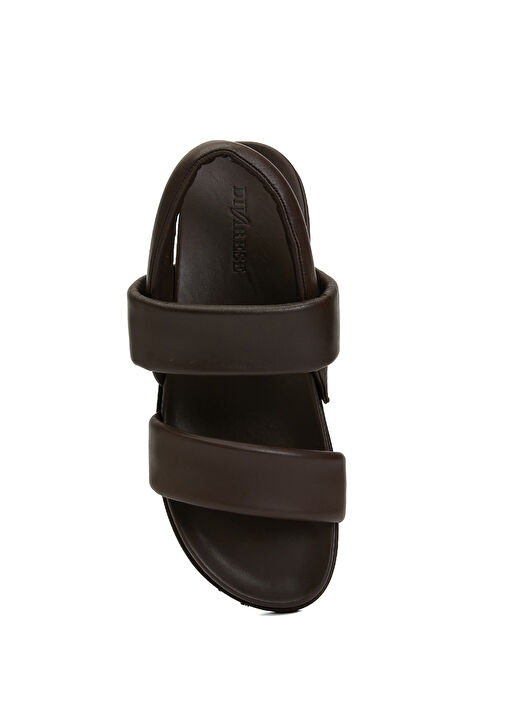 Kahverengi Erkek Deri Sandalet - Görsel 5