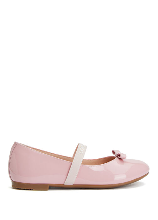 Dolce&gabbana Dolce&gabbana Pembe Logolu Kız Çocuk Deri Babet | Beymen Pembe - 2. görsel