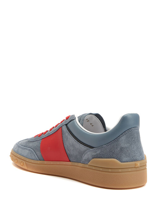 Gri Kırmızı Erkek Deri Sneaker - Görsel 4