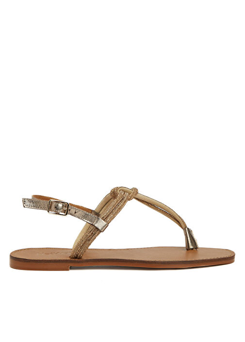 Bronz Kadın Deri Sandalet - Görsel 2