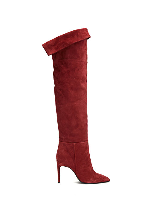 Kırmızı Kadın Süet Çizme - Görsel 8