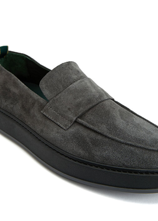 Gri Erkek Süet Loafer - Görsel 7