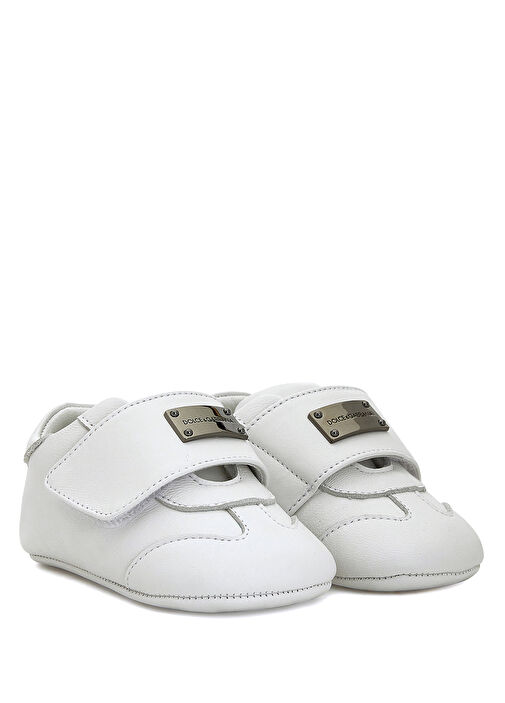 Beyaz Erkek Bebek Deri Sneaker - Görsel 3