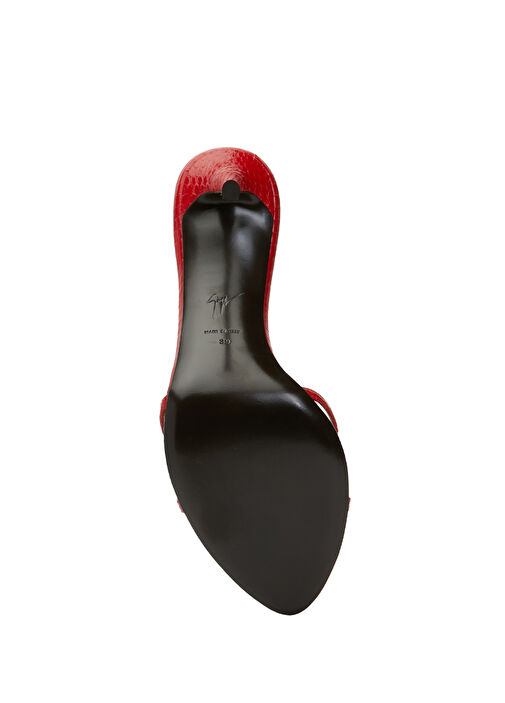 Kırmızı Kadın Deri Terlik - Görsel 6