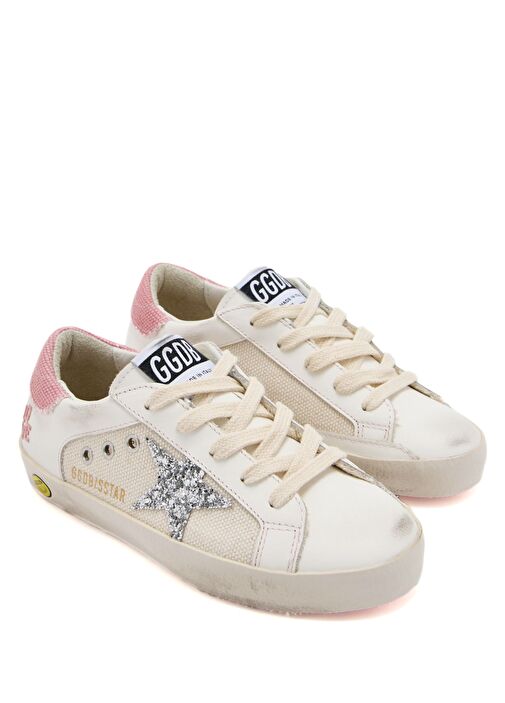 SuperStar Pembe Beyaz Kız Çocuk Deri Sneaker - Görsel 3
